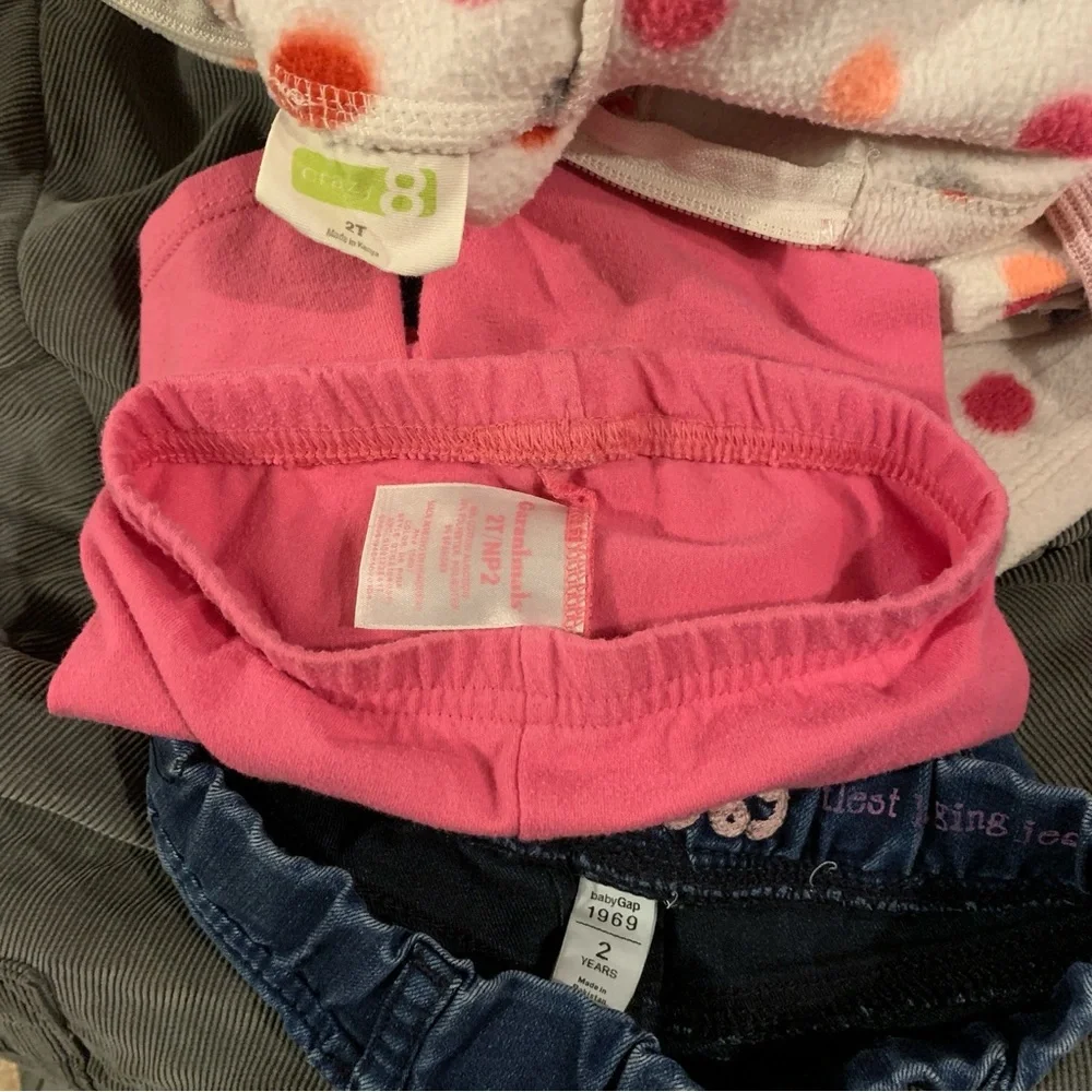 Winter Clothing Lot Girls Size 2T Jeans Hoodie Dress Bathrobe Long Sleeve Shirt